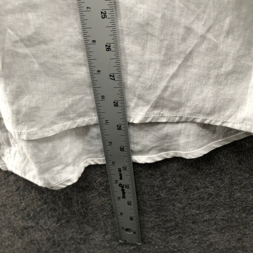 Sigrid Olsen 100% Linen Button Down Shirt Womens XL White Roll Tab Oversized - Picture 9 of 9